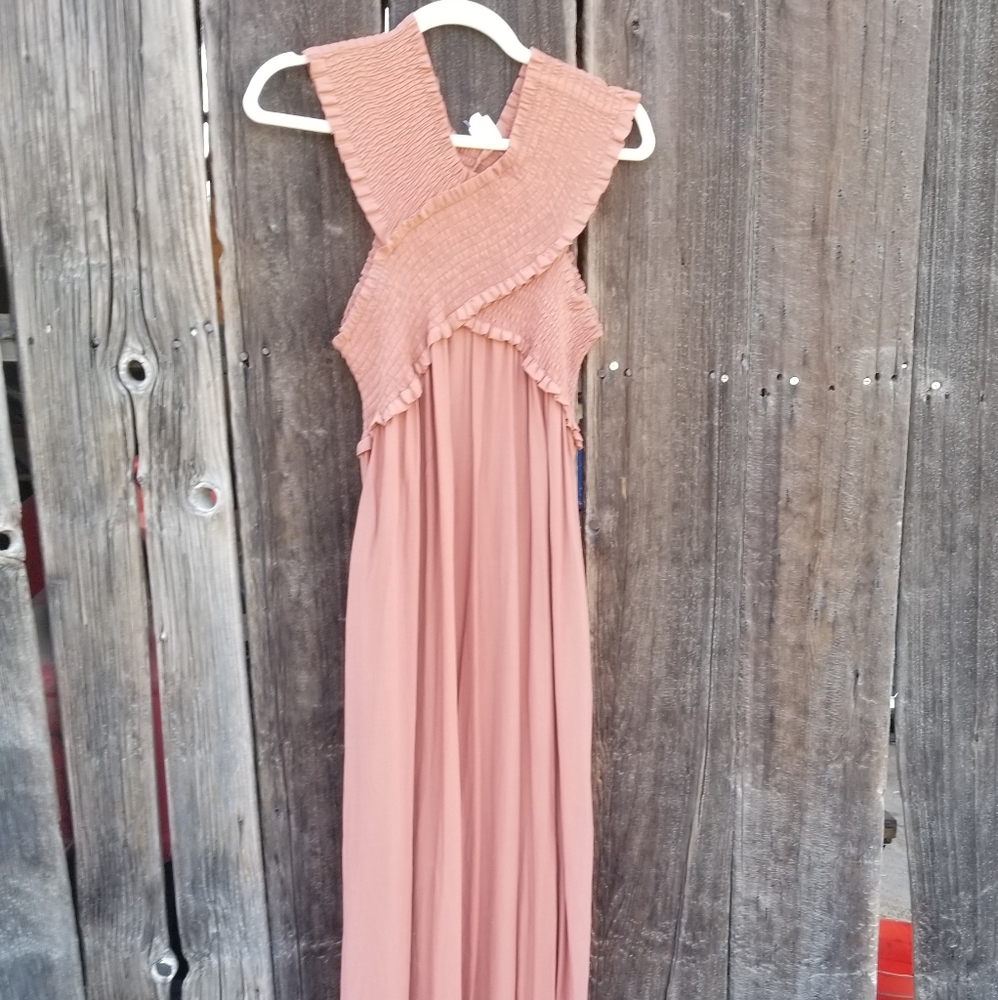 Vici Cross Shoulder Dress Rust Large
